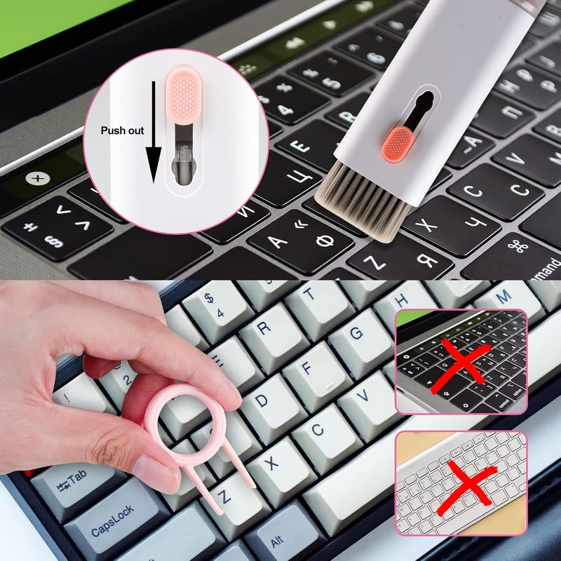IFTHFOUR 7-in-1 Electronic Cleaner Kit,Keyboard Cleaner,Laptop Cleaner Kit for Monitor, Cell Phone, Headset, Lego, Laptop Camera Lens (Pink) - Image 2